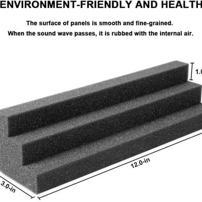 24 Pack Bass Traps Acoustic Foam Panels Sound Proof Padding 12" X 3" X 3" Corner Soundproofing Foam image 3