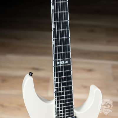 ESP E-II M-II 7B Baritone 7-String Evertune Guitar w/ Case – Pearl White image 4