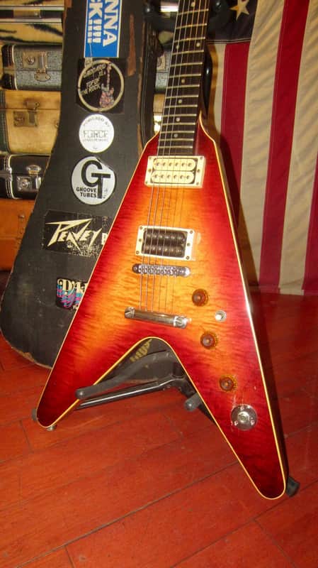 1981 Gibson Flying V CMT "The V" Curly Flamed Maple Sunburst Top w/ Original Hardshell Case