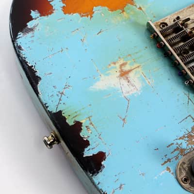 1992 Fender MIM Telecaster Customized by East Gloves Guitars in Relic Daphne Blue Finish image 16