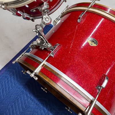 Vintage 1952 / 1953 Leedy & Ludwig 12/15/20 Drum Set in Red Sparkle image 7