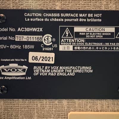 Vox AC30HW2X Hand-Wired 2-Channel 30-Watt 2x12" Blue Alnico Guitar Combo image 6