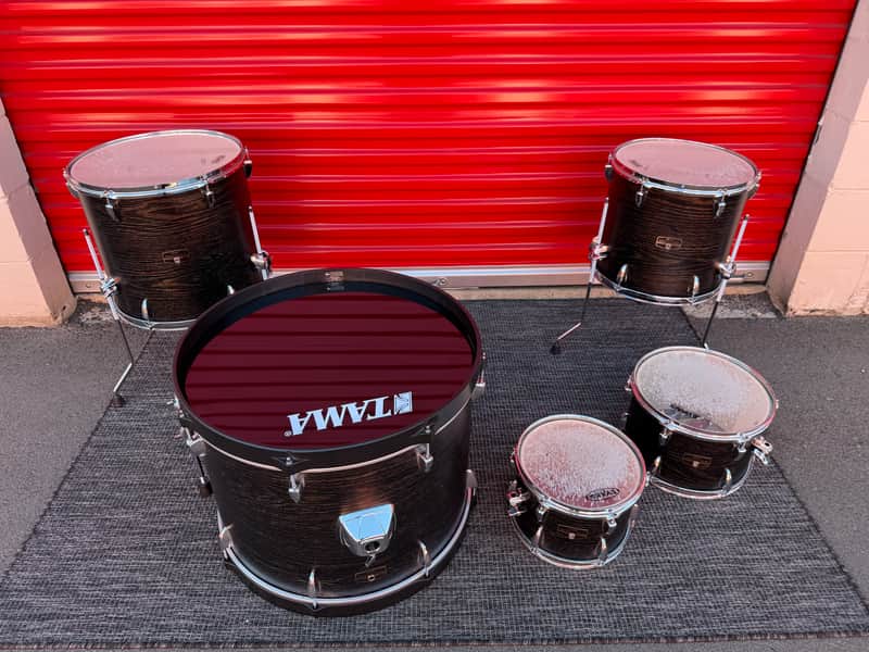 Tama Imperialstar 5-Piece Drum Shell Pack Black/Brown Woodgrain Wrap Finish 22/16/14/12/10 image 1