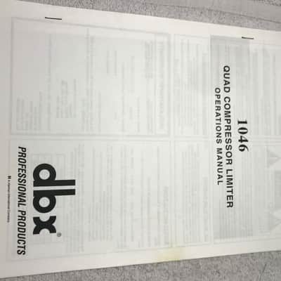 dbx 1046 Quad Compressor Limiter original owners manual 1996 image 1