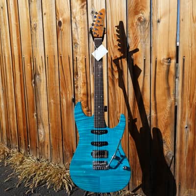 Ibanez Signature MMN1 Martin Miller - Transparent Aqua Blue 6-String w/ Case 2023 image 2