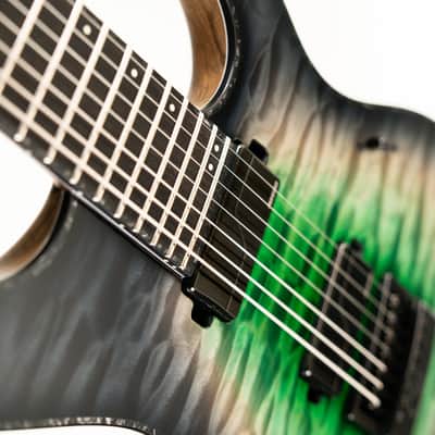 Mayones Regius 7 Baritone Evertune 2023 - Galaxy Eye Green Gloss image 12