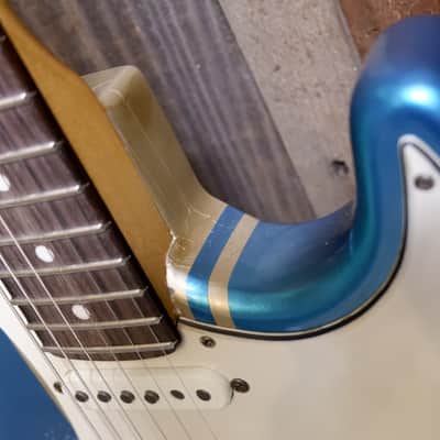Keith Holland Custom S-ANS #1319 - Ocean Turquoise Metallic Nitro w/ "Z-28" Gold Stripe with Hard Case image 14