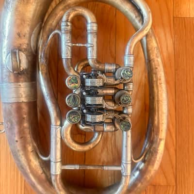 Anton Füller No. 188 Antique Tenor Horn – Graslitz i/B Bohemia – Abalone Keys – Fully Playable image 4