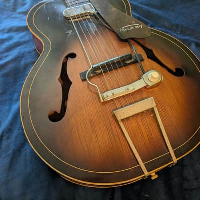 Harmony H1215 Archtone 1944 - 1971 - Dark Brown Sunburst WITH Dearmond pickup image 4