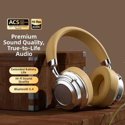 Retro Wireless Headphones, 38H Playback, Deep Bass Stereo, TF Card & Bluetooth 5.4 image 3