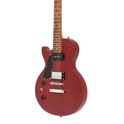 STAGG Standard Series Electric Guitar With Solid Mahogany Body Flat Top Left Hand CHERRY image 1