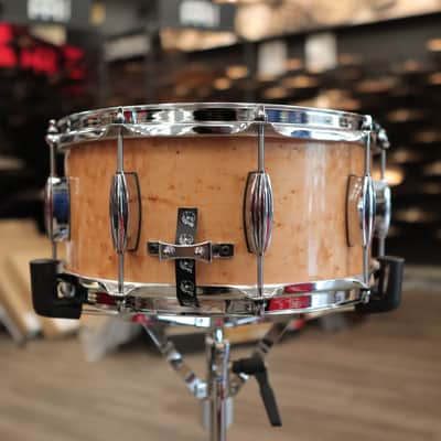 Pork Pie 6.5x14" Mahogany Snare Drum w/ Maple Re-Rings (Birdseye Maple Finish) image 4
