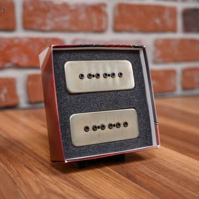 Bare Knuckle Super Massive 90 P90 Set Aged Raw Nickel Covers /Black Bolts Alnico 5 Magnets image 1