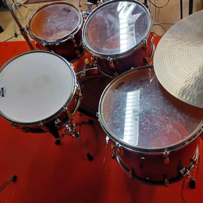 Yamaha 50th anniversary absolute hybrid maple 5 piece limited drum set 2017 - Exotic Maple on Hybrid Maple Shell image 4