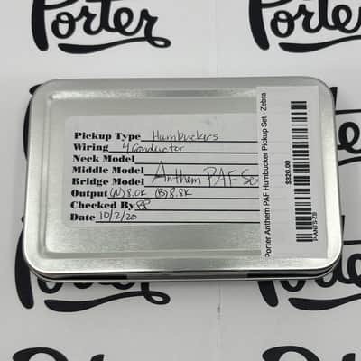 Porter Anthem PAF Humbucker Pickup Set - Zebra image 2