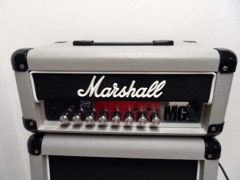 Marshall MG15 HFX LEAD MG 15 Watt Guitar Head Cabs Amp Amplifier MINI MICRO Stack Vintage SILVER 170 image 1