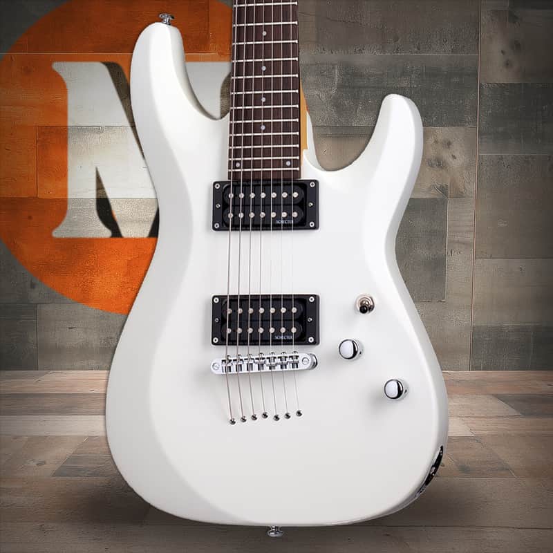 Schecter C-7 Deluxe Electric Guitar - Satin White (438) image 1