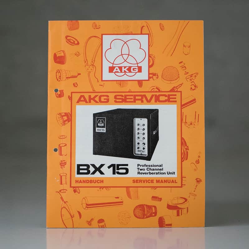 AKG BX15 spring reverb original vintage service manual, product information and promo sheet. image 1