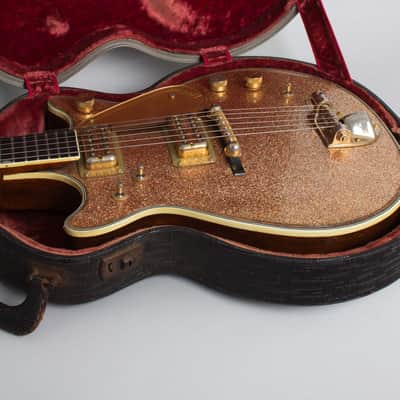 Gretsch  PX-6129 Champagne Sparkle Jet Semi-Hollow Body Electric Guitar (1962), ser. #46394, original blue-grey tolex hard shell case. image 14