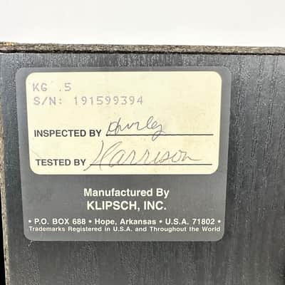 Vintage Klipsch KG.5 Speakers Black Bookshelf Pair image 9