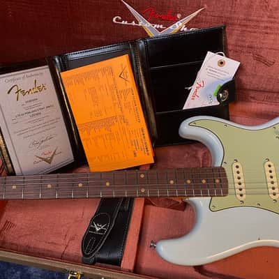 NEW! 2024 Fender #143 Limited Edition '62 Poblano Strat Journeyman Relic w/ Closet Classic Hardware - Super Faded Aged Sonic Blue - Only 7.2 lbs! - Authorized Dealer - Serial #CZ575858 image 17