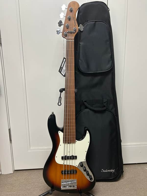 Sadowsky MetroExpress J/J 5 String Bass Fretless w/Lines Tobacco Sunburst image 1
