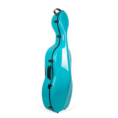 Crossrock Fiberglass Hard  Case with wheels for 4/4 Cello in Mint Blue (CRF2020CEFMB) image 1