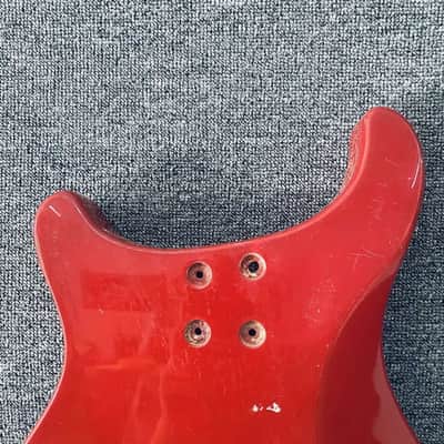 Red Single Humbucker Guitar Body with String Through Bridge image 10