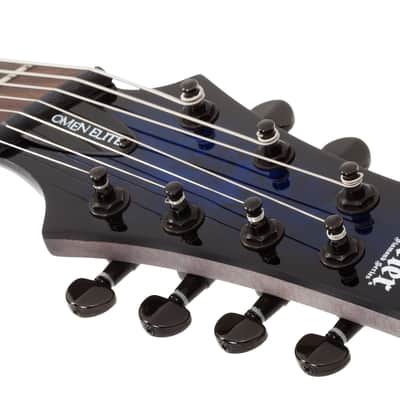 Schecter Omen Elite-7 Multiscale See-Thru Blue Burst image 11