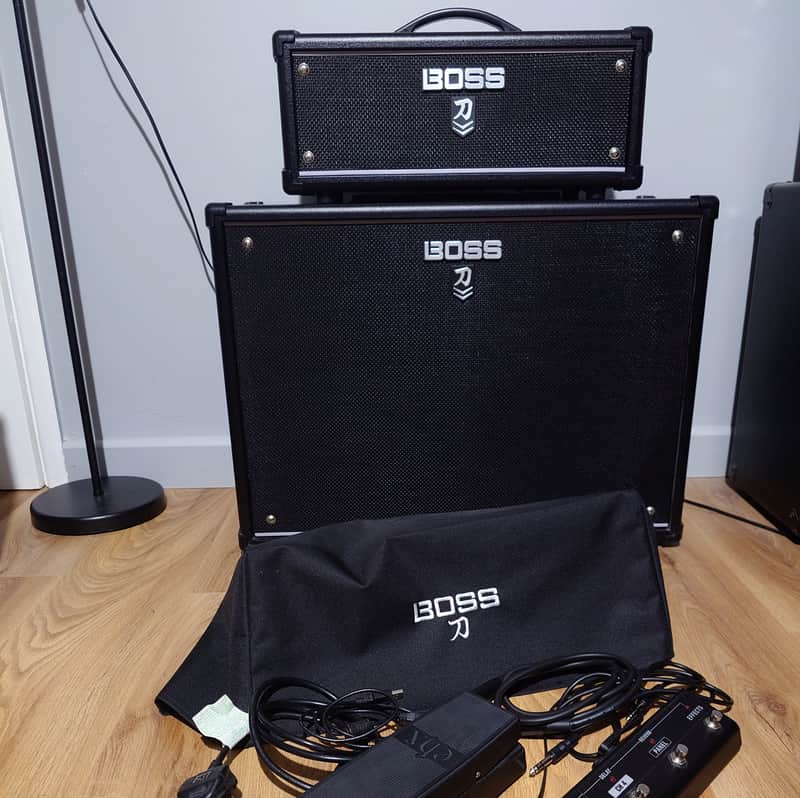 Boss Katana-Head MkII 100-Watt, 2x12 Katana Cab, GA-FC Footswitch and EHX Expression Pedal image 1