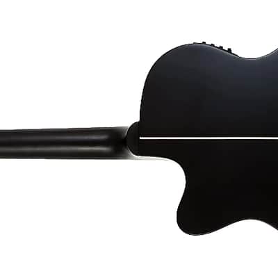 Washburn Deep Forest Ebony Ace Stripe Wood Mahogany Neck Acoustic-Electric, DFEACE-U, B-Stock image 3