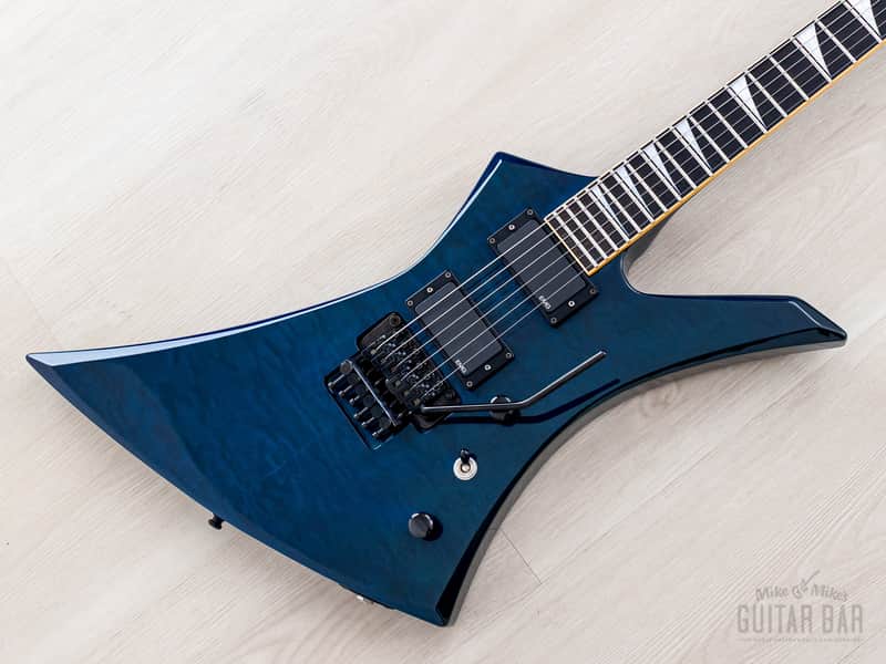 2001 Jackson Stars Japan Pride Kelly J.P. KE/E-230 Trans Blue Quilt Top w/ EMG, Floyd Rose, Case & Tags image 1