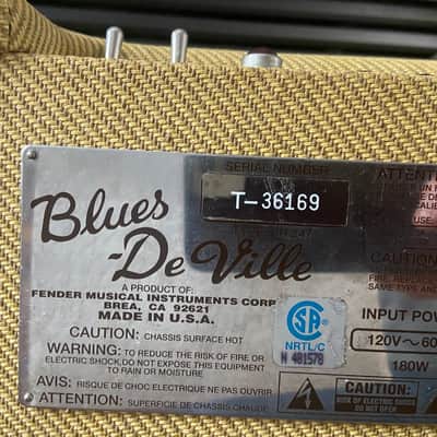 Fender Blues DeVille 2-Channel 60-Watt 4x10" Guitar Combo 1994 - Tweed image 5