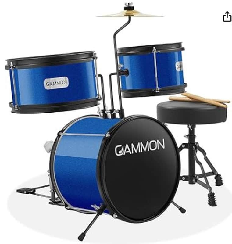 🎸3 Piece Junior Size Acoustic Drum Kit with Snare, Cymbal, and Throne🎸 image 1