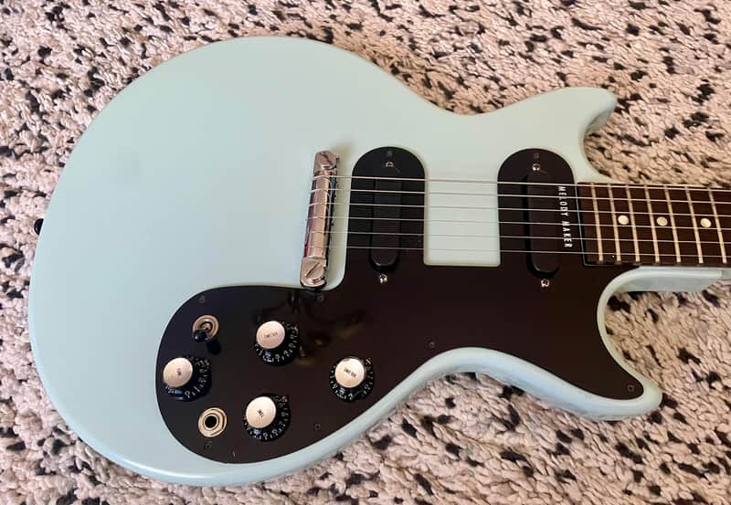 1963 Gibson Melody Maker Refinished Brazilian Rosewood Pelham Blue - Very Good