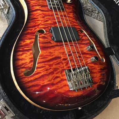 PRS Private Stock #5913 January 2016 GOTM Hollowbody Bass 4 - Electric Tiger Smoked Burst (152) image 12