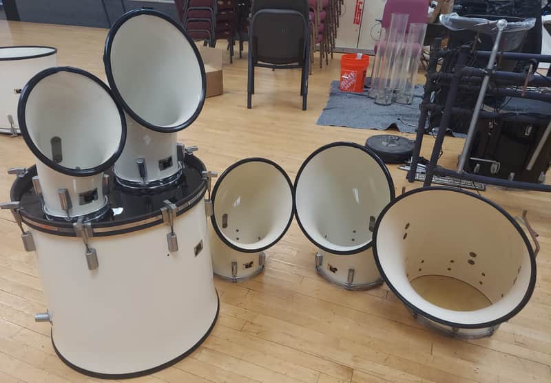 North 7 Piece Double Kick White Drum kit 70's - White image 1