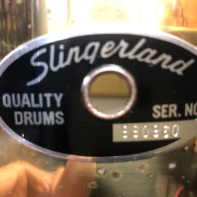 Slingerland Brass 10 lug 5"x14" lacquered Brass snare drum w/ DW MAG Throw off/3 position but plate image 3