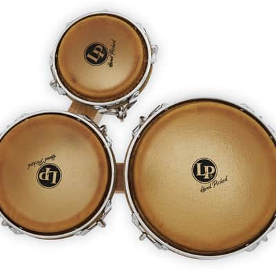 Latin Percussion LP Generation 3 Traditional 5-1/2", 7-1/4", and 9" Bongos - Oak Natural with Chrome Hardware (LP202-AW) image 4