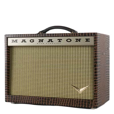New Magnatone Starlite Combo Brown French Alligator Tolex / Gold Stripe Grill #9013 image 3