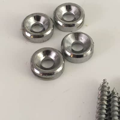 Luthier Parts Neck Screw Ferrules Aged Chrome 2022 Relic image 4