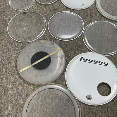 SET OF 10 USED Drum Heads• DIFF sizes • DIFF BRANDS image 3