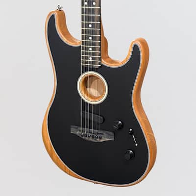 Fender American Acoustasonic Stratocaster USA Acoustic Electric Guitar - Black image 3
