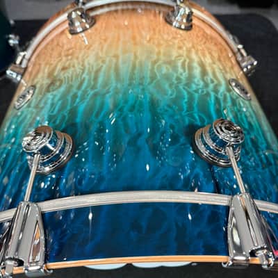 ~WOW!~ DW Collector's Series 333 Pure Maple 5-Piece 10/12/14/16/22 Drum Kit Set in Malibu Fade over Exotic Super Quilted Maple w/ Chrome Hardware image 19