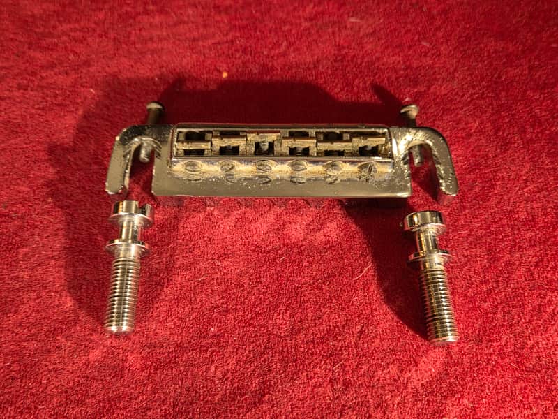 Vintage 1970s Leo Quan Badass Wraparound Guitar Bridge Chrome w/ Posts image 1