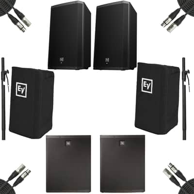 Electro-Voice ELX118P Powered Subwoofer Pair w/  ZLX-12P Loudspeaker Pair, Poles, Covers & Cables image 1