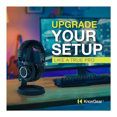 Knox Gear Aluminum Headphone Stand for Desk with Solid Base Mount (Black) image 12