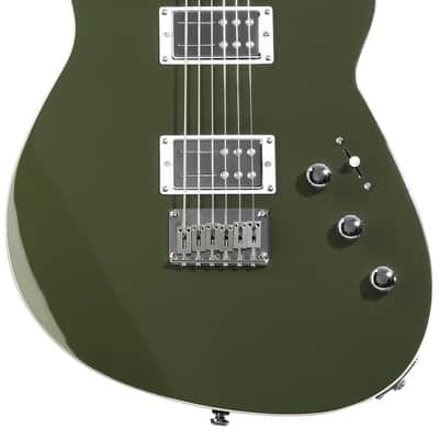 Reverend Descent Baritone Electric Guitar - Army Green with Maple Fingerboard image 2