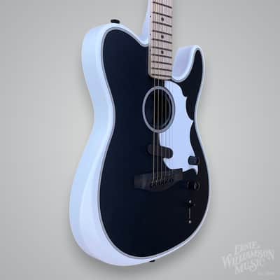 Fender Jack White Signature Triplesonic Acoustasonic Telecaster 2025 - Satin Arctic White with Black Top image 3