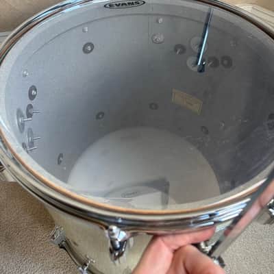 Rogers Vintage Swivo era Dayton Holiday Floor Tom Drum 16” x 16” WMP 60s - White Marine Pearl image 12